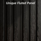 Fluted Cabinet with Storage, Buffet Cabinet Sideboard with 2 Doors, Black Buffet Storage Accent Cabinets with Adjustable Shelves for Living Room, Entry, Hallway, Kitchen
