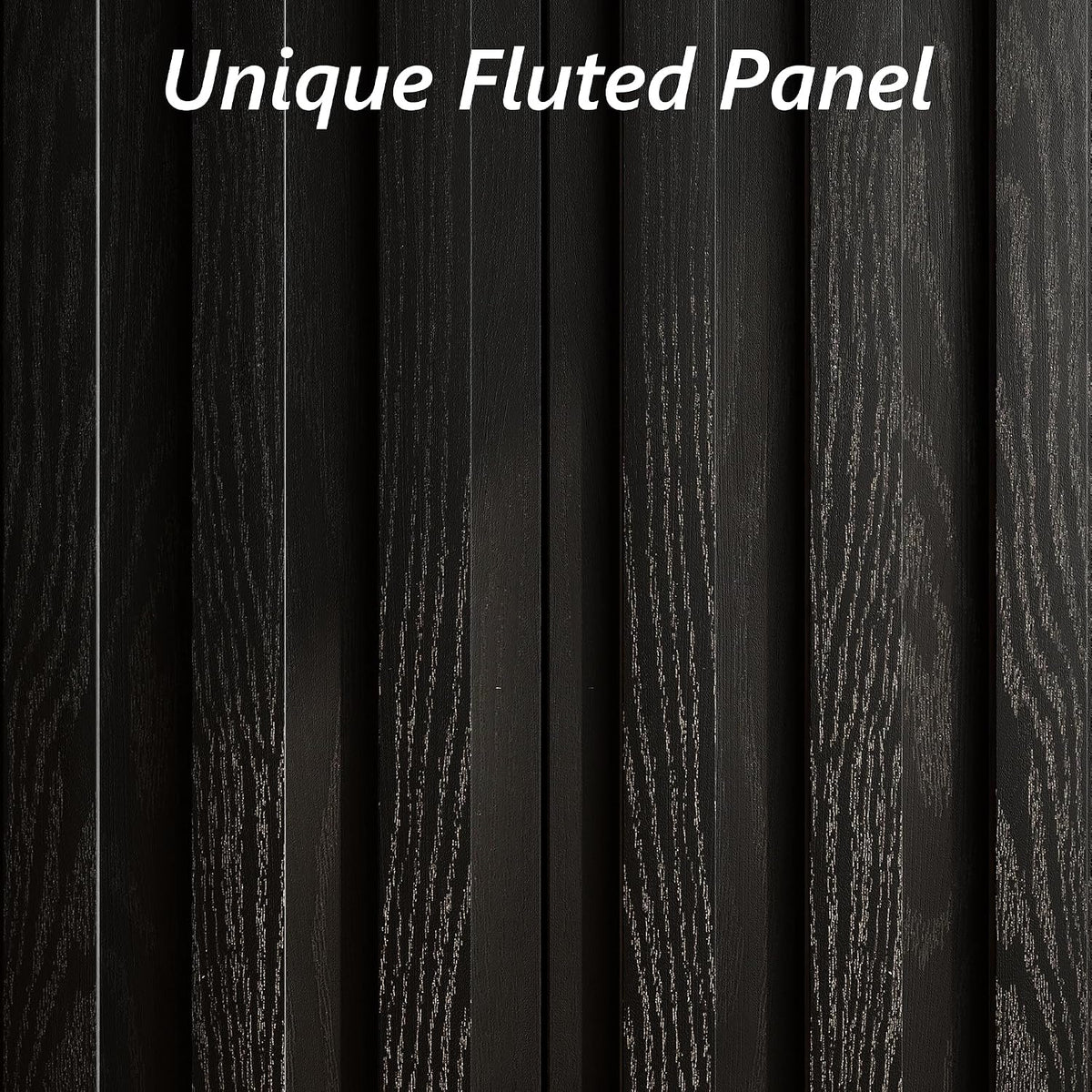 Fluted Cabinet with Storage, Buffet Cabinet Sideboard with 2 Doors, Black Buffet Storage Accent Cabinets with Adjustable Shelves for Living Room, Entry, Hallway, Kitchen