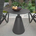 TWT Outdoor Round Side Table Pedestal Table Coffee End Table for Living Room,Bedroom and Small Spaces,Modern Nightstand Home Decor Metal Bedside Nightstand with Aluminum Base,19.5 in x 21.7 in (Grey)