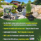 Aquatic Experts 1.5" Large Bio Balls for Ponds – Biological Filter Media for Waterfalls & Outdoor Pond Filters, Treats Up to 1,000 Gallons (300 Count + 14" x 20" Mesh Bag)