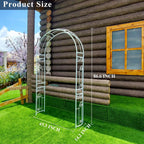 White Wedding Arch Garden Arbor Curved Metal Archway with Elegant Curve for Climbing Plants Roses Vines Garden Lawn Backyard Patio Wedding Outdoor Ceremony