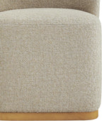 CHITA Upholstered Rolling Dining Chair with Casters Set of 4, Oatmeal | FSC Certified Modern Fabric Dining Chair with Casters, Boucle Dining Chairs for Reading Room Kitchen Dining Room