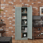 71" Tall Metal Pantry Cabinet, Freestanding Kitchen Storage with Adjustable Shelves, Modern Steel Cabinet for Home