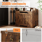 Garvee Storage Chest, Wooden Storage Bench with Safety Hinge, Flip Top Blanket Chest Trunks, Supports 350 Lb, for Entryway, Living Room, Bedroom (Rustic Brown, 24.8" L x 14" W x 22" H)