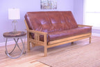 Kodiak Furniture Monterey Futon Set, No Drawers, with Butternut Base and Oregon Trail Saddle Mattress