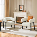 Yaheetech Accent Living Room Chair with Pocket Coiled Seat Set of 1 | Sofa Armchair | Barrel Chair | Corduroy | Comfy | Modern | Small Space | Bedroom | Reading | Beige