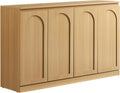 Crosley Furniture Marco Modern Sideboard Buffet Cabinet with Shelves, Dining Room, Kitchen, TV Stand Console, Ash