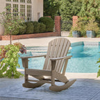 Signature Design by Ashley Sundown Treasure Cottage Weather Resistant Outdoor Rocking Chair with 1 Cup Holder, Light Brown