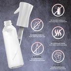 Alpree Hair Spray Bottle Continuous Water Mister Spray Empty Ultra Fine for Hair Styling, Pets, Plants, Cleaning, Misting & Skin Care, Salons, for Taming Hair in Morning, Curly Hair, Essential Oil