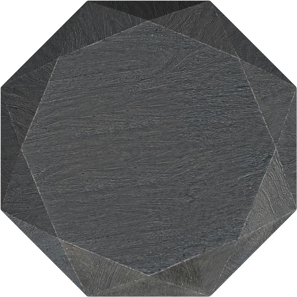 Coaster Home Furnishings - Jacinto - Solid Mango Wood - 19.5-Inch Octagonal Side Table with Geometric Design, Plastic Glides and Space-Saving Build - Living Room and Entryway - Gray - 931159