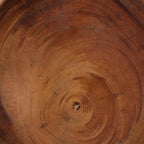 bali & pari Jia Suar Wood End Table - Handcrafted Side Table with Live Edge Round Top and Tapered Legs, Rustic Boho Accent Furniture for Living Room, Bedroom, or Patio