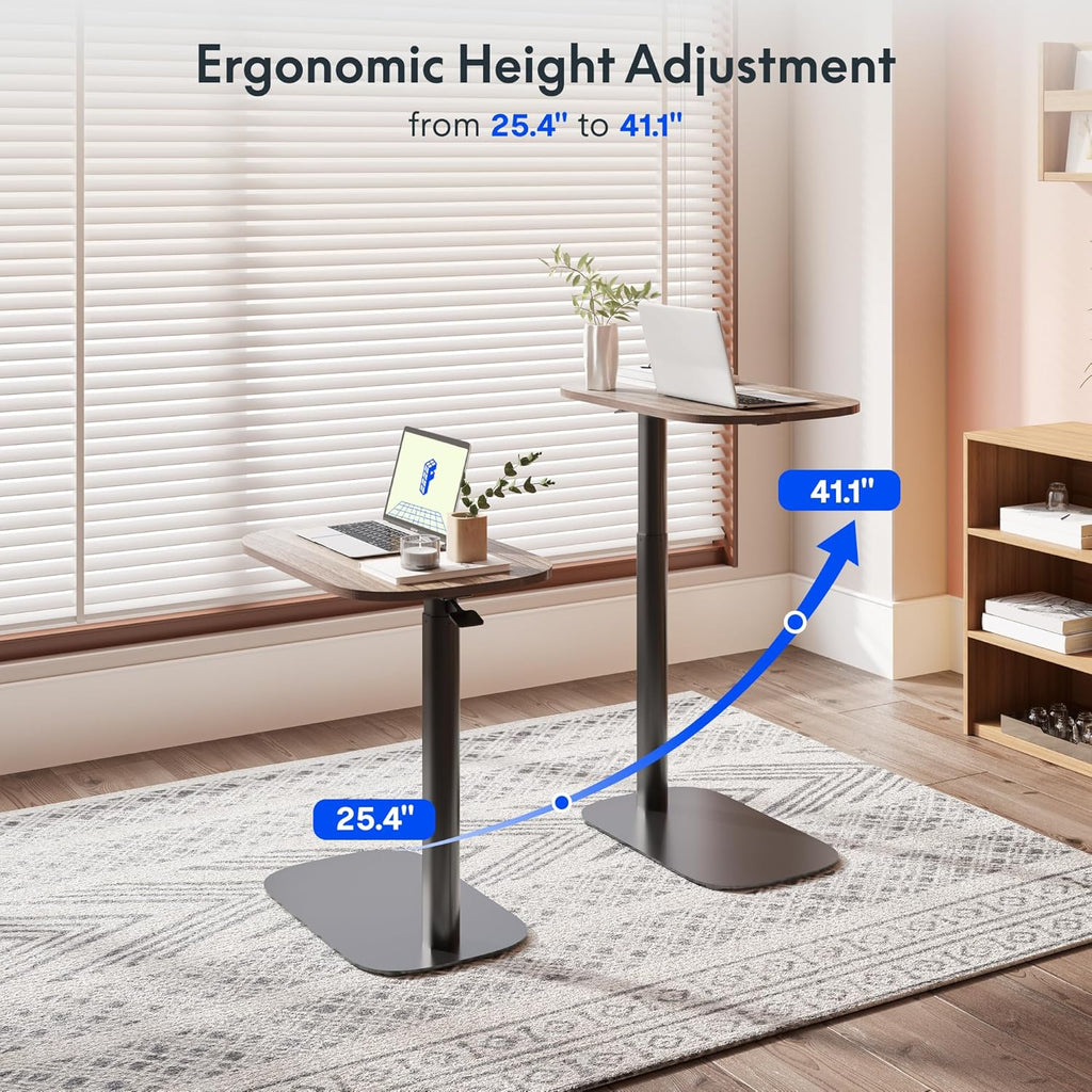 FLEXISPOT Adjustable C Table, Snack Side End Table Sofa Couch Bedside Table Laptop Cart TV Tray Night Stand for Small Space Side Table(23.6" W x 13.8" D,Rustic Brown)