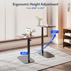 FLEXISPOT Adjustable C Table, Snack Side End Table Sofa Couch Bedside Table Laptop Cart TV Tray Night Stand for Small Space Side Table(23.6" W x 13.8" D,Rustic Brown)