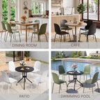 KISLOT Dining Chairs Set of 4, Plastic Outdoor Dining Room Chairs with Metal Legs, PP Anti-UV Stackable Patio Chairs with Ergonomic Back for Kitchen Swimming Pool, Easy Assembly, White