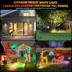 Solar Outdoor,40 LEDs Color Changing RGB Solar Landscape Path Lights,USB & Solar Powered Multicoloured Spotlights,14 Colors Auto Cycling Spotlights for Yard,Garden,2 Pack