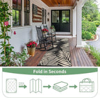 GENIMO Outdoor Rug 2.5' x 8' Waterproof for Patios Clearance, Reversible Outdoor Plastic Straw Camping Rug Carpet, Large Area Rugs Mats for RV, Camper, Deck, Balcony, Porch, Beach, Black&Beige