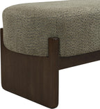 Virubi Elegant Upholstered Loop Yarn Ottoman, Dark Green End of Bed Entryway Benches, Corner Dining Bench Shoe Stool for Indoor Bedroom Living Dining Room (Dark Green)