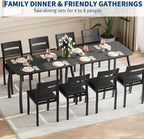 IDEALHOUSE Dining Table Set for 4 Modern Kitchen Table and Chairs Set with Chamfered Edges Cushioned Seats Space-Saving Metal Frame Compact Breakfast Nook (Soft Seat Black Tube + Black)