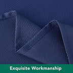 Biscaynebay Textured Fabric Square Tablecloths 90x90 Inches, Navy Water Resistant Card Table Cloth Folding Table Cover for Dining, Kitchen, Wedding and Parties etc. Machine Washable