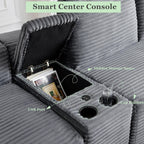 125" Oversized Sectional Couches for Living Room, Modern Cloud Couch with Ottoman,USB Port&Cup Holders, Comfy Corduroy Modular Sectional U Shape Sofa Couch for Apartment, Grey Couch in a Box