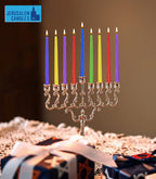 Jerusalem Candles Colorful Hanukkah Candles - Standard Size Fits Most Menorahs - Premium Quality Wax - Colored Chanukah Candles - 44 Count for All 8 Nights of Hanukkah