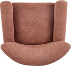 Christopher Knight Home Lindy Wingback Accent Chair, Upholstered Armchair with Rounded Wooden Legs, Curved Backrest Single Sofa, Soft Cushion Seating, Comfy Lounge Chair for Living Room, Dusty Coral