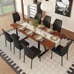 9 Piece Dining Table Set, 86.6'' Dining Table Set for 8,Wooden Table with Chairs Set, Ideal for Home, Kitchen Room & Conference Area