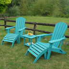 nevilywood HDPE Folding Ottoman - Adirondack Chair Footrest – Weather Resistant, Wood-Grain, Low-Maintenance-, Garden Patio Porch – Green