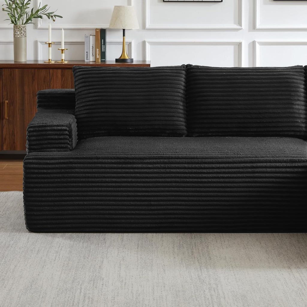96" Sectional Sofa Cloud Couch with Deep Seat, Modern L-Shape Compressed Sofa Couch with Right Facing Chaise,Upholstered Couches for Living Room