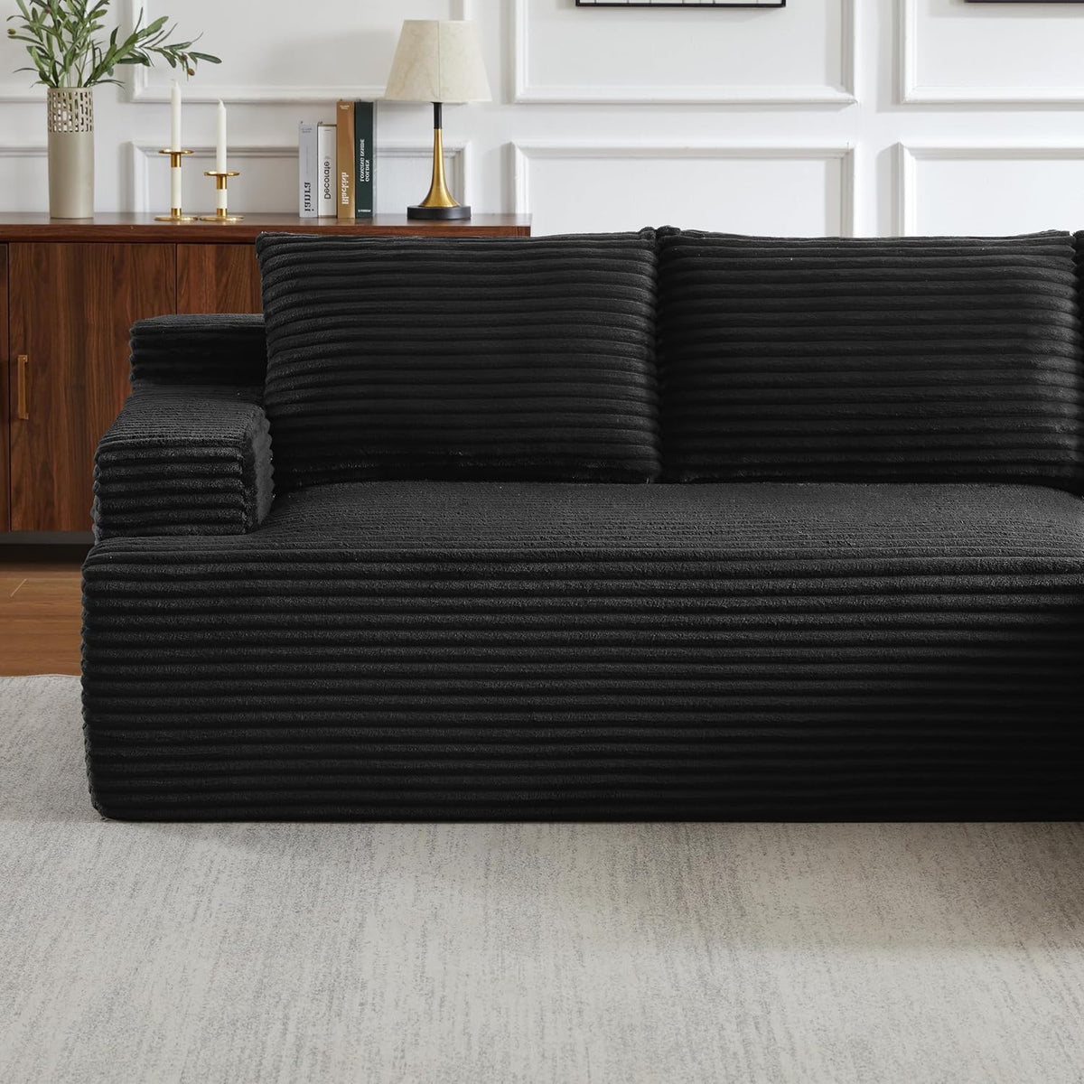 96" Sectional Sofa Cloud Couch with Deep Seat, Modern L-Shape Compressed Sofa Couch with Right Facing Chaise,Upholstered Couches for Living Room