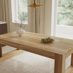FUFU&GAGA Large Farmhouse Dining Table for 6-8 People, 78.7” Rectangular Wood Dinner Table for Kitchen Dining Room Conference Room, Natural Oak, 78.7”W x 39.4”D x 29.5”H