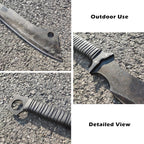 Full Tang Manganese Steel Machete Sword with Sheath for Collection, Practice, Outdoor Use-20.1 Inch