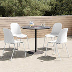KISLOT Dining Chairs Set of 4, Plastic Outdoor Dining Room Chairs with Metal Legs, PP Anti-UV Stackable Patio Chairs with Ergonomic Back for Kitchen Swimming Pool, Easy Assembly, White