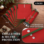 Simple Houseware Heavy-Duty Christmas Ornament Organizer Bin with 6 Padded Wraps, Adjustable Dividers for 12-inch Nutcrackers & Holiday Decorations, Clear Window