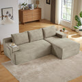 Cloud Sectional Couch, 97 Inch Modern Modular Sectional Sofa with Deep Seat, Corduroy Couches with L-Shape Right Chaise for Living Room Bedroom, No Assembly Required(Camel)