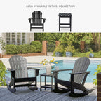 Signature Design by Ashley Sundown Treasure Outdoor Rocking Chair in Black, All-Weather Adirondack Patio Rocker, Durable Weather Resistant HDPE, 250 lb Capacity, 1 Built-In Cup Holder