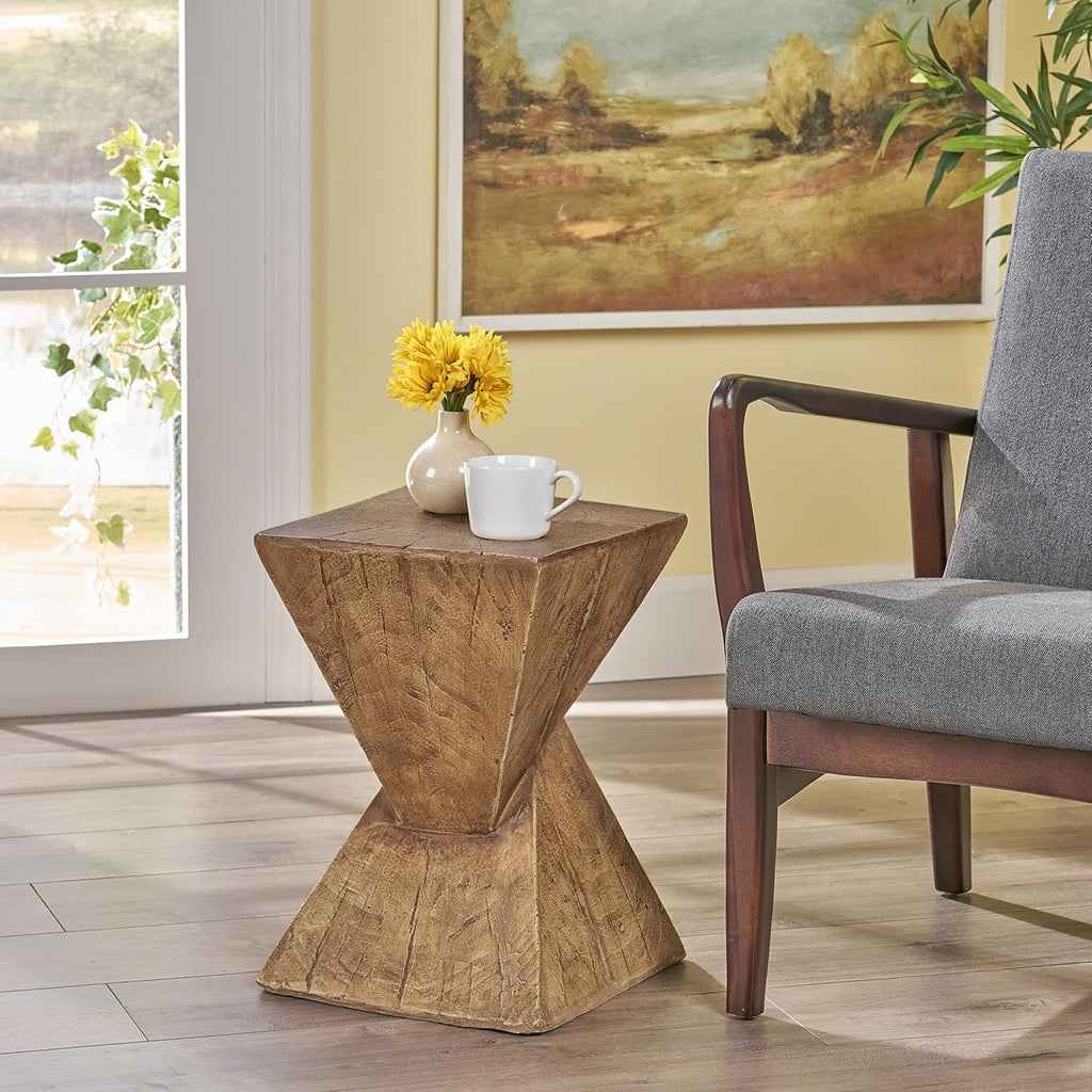 18" H Modern Side Table – Stylish Narrow Cent Table Compatible with Living Room,Bedroom,or Office – Versatile Home Furniture with Design and Sturdy Construction,Natural Color