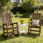 Psilvam Outdoor Rocking Chair Set of 2, Oversized Porch Rocker (Dark Brown)