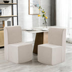 Upholstered Dining Chairs Set of 2, Modern Linen Fabric Dining Room Chairs with Mid Backrest and Padded Seat Cushion, Accent Armless Kitchen Side Chairs for Dining Room, Living Room, Reading Room