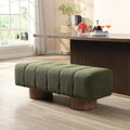 Christopher Knight Home Manila 50" Boucle Fabric Dining Bench, Rectangular Upholstery Ottoman Bench, Bedroom End of Bed Footstool, Living Room Extra Seat Footrest, No Assembly Needed, Jungle Green