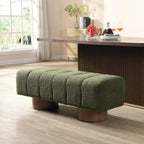 Christopher Knight Home Manila 50" Boucle Fabric Dining Bench, Rectangular Upholstery Ottoman Bench, Bedroom End of Bed Footstool, Living Room Extra Seat Footrest, No Assembly Needed, Jungle Green