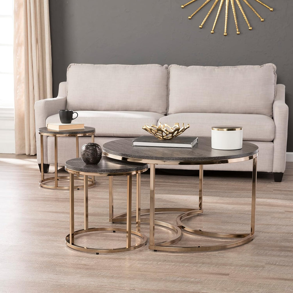 Round Nesting Coffee Tables 3pc Set