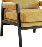Roundhill Furniture Kelly Mid-Century Modern Chenille Upholstered Accent Armchair, Yellow