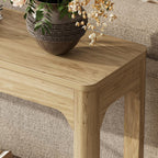 Knocbel Long Sofa Console Table with Bottom Open Storage Shelf, Narrow Wooden Entryway Hallway Foyer Sofa Couch Side Table, Easy Assembly (Natural 55")