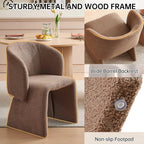Homedot Upholstered Dining Chairs Set of 6, Modern Dining Room Chairs with Barrel Back, Accent Arm Chair for Dining Room, Living Room, Bedroom, Vanity, Brown