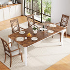 79" Large Industrial Dining Table for 6-8 People Rectangular Wood Kitchen Table with Heavy Duty Metal Legs,Writing Desk, Chamfer Design,for Farmhouse,Kitchen, Dining Room, Living Room