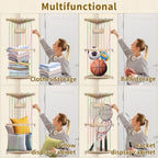 Corner Stuffed Animal Storage Toy Storage Organizer Stuffed Zoo Storage Wood Stuffed Toy Holder DIY Storage W/Star Pattern Hook Colorful Light Adjustable Double Layer Toys Storage for Nursery Bedroom