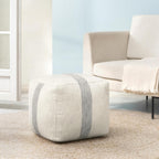Anji Mountain Artisan Crafted Cotton Blend Pouf Ottoman | Versatile Floor Seating & Footstool for Living Room | Modern Boho Home Décor Accent | Filled Pouffe | Soft & Fluffy Ottoman Pouf, Lightweight, Decorative Floor Pouf Seating for Bedroom & Home