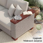PaPaJet Outdoor Loveseat Patio Sofa, Wicker Couch with Solid Armrests & Legs, 4.7" Thick Cushion, UV-Resistant Modular Sofa for Porch, Backyard, Garden