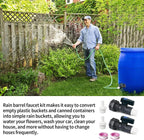 Rain Barrel Spigot Kit with PVC Bulkhead Fitting Adapter, 3/4" Rain Barrel Valve Diverter Kit for Water Tanks, Garden Barrels (2 Pack)